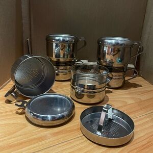 Vintage DURALEX FRANCE dripolator Coffee Maker + glass in steel holder